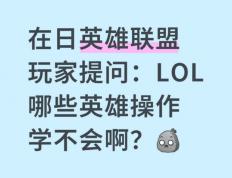 在日(rì)英雄(xióng)联盟玩(wán)家提問(wèn)：LOL哪些(xiē)英雄(xióng)操作学不会啊？