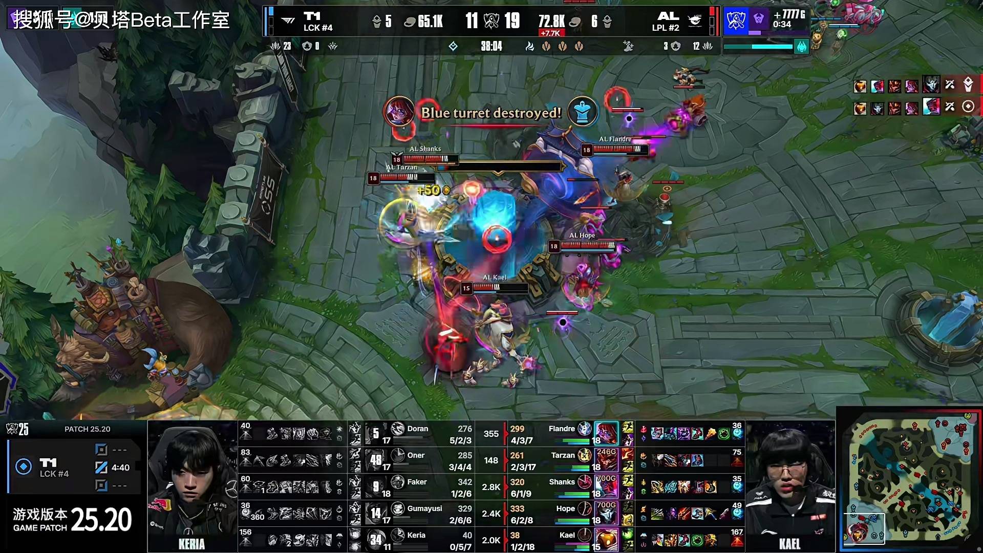 AL2-3不(bù)敌T1，止步8強(qiáng)！hope金克丝难救主(zhǔ)，T1团戰(zhàn)完(wán)美(měi)拉扯(chě)